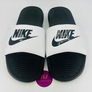 Nike Men's Victori One Athletic Slide Sandals Black/White CN9675-005 Size 10